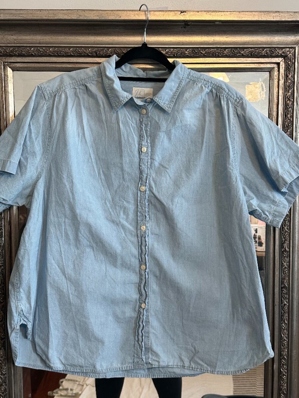 Womens J.Crew Classic-fit short-sleeve chambray shirt
